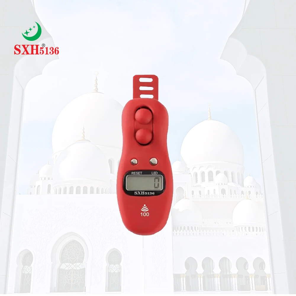 SXH5136 Factory Wholesale New Beads Digital Tasbih With LED x100 Beep Sound Hand Tally Counter Ring Tasbeeh Battery Replaced