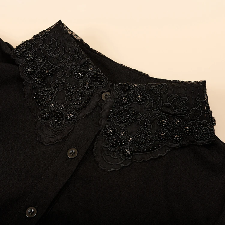 China manufacturer embroidery woman detachable collar shirt in stock fake collar