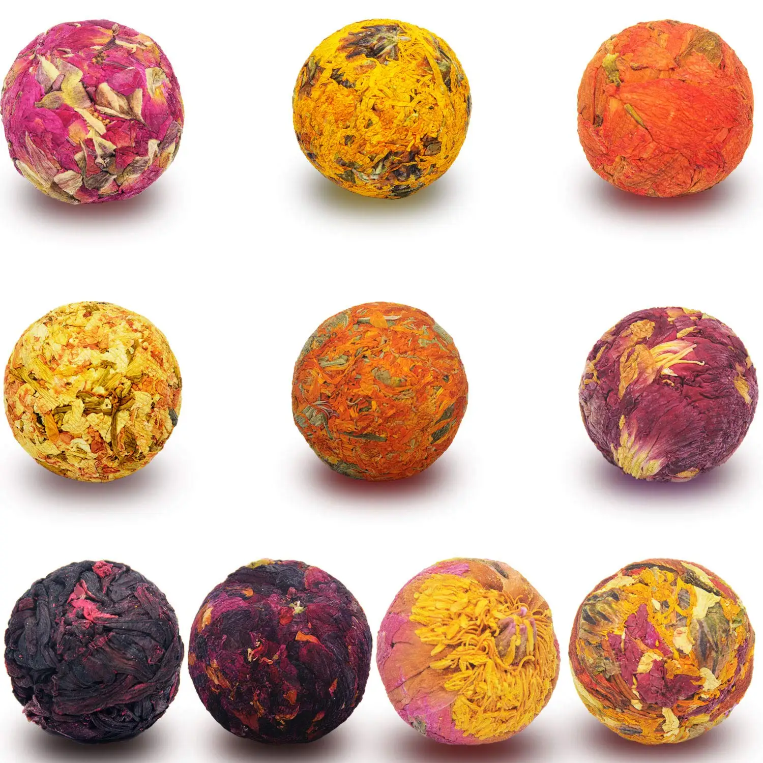 2022 Hot Selling Puer Tea Ball 6 Flavors Detox Handmade Blooming Flower Natural Puerh Tea Ball