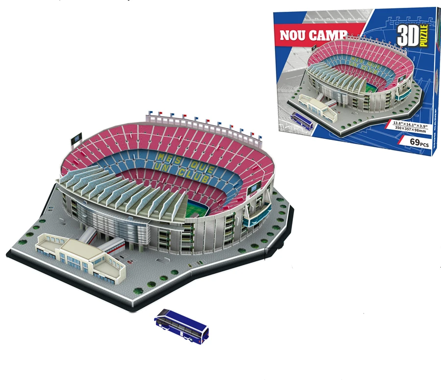 Old Trafford Nou Camp Toy Football Stadium Building 3D Paper Jigsaw Puzzles DIY Assembly Tos