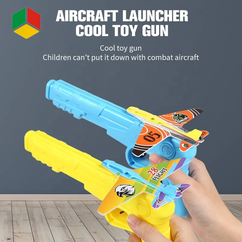  QS Toys OEM Новое поступление пистолет для мальчиков портативная пузырьковая катапульта самолета игрушка улицы спортивный самолет стрельба игра с 3