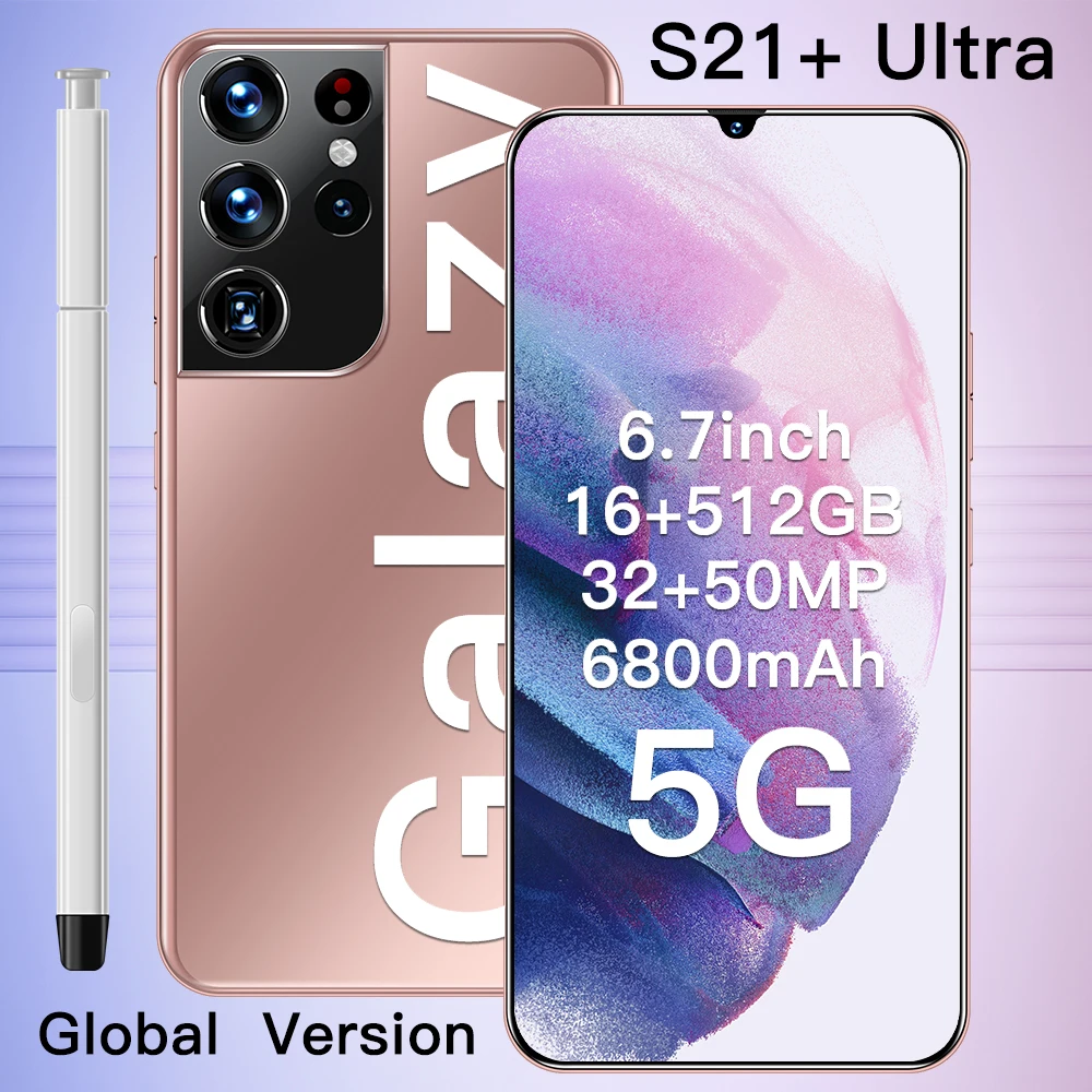 Смартфон S21 Ultra 16 + 512 ГБ Android со стилусом 4G 5G