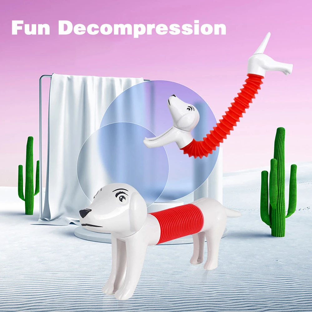 Creative Stretchable Spring Tube Variable Telescopic Decompression Toy DIY Plastic Animal Child Leisure Toys Desktop Ornaments