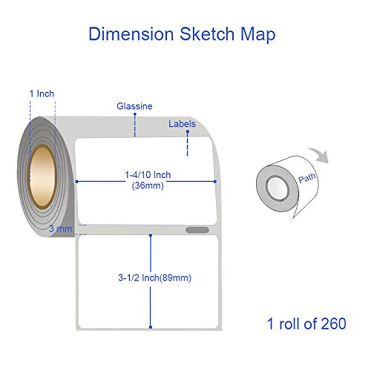 OLANTAI 36mm*89mm Best Price 30321 Compatible Thermal Label Jumbo Rroll  for Shipping