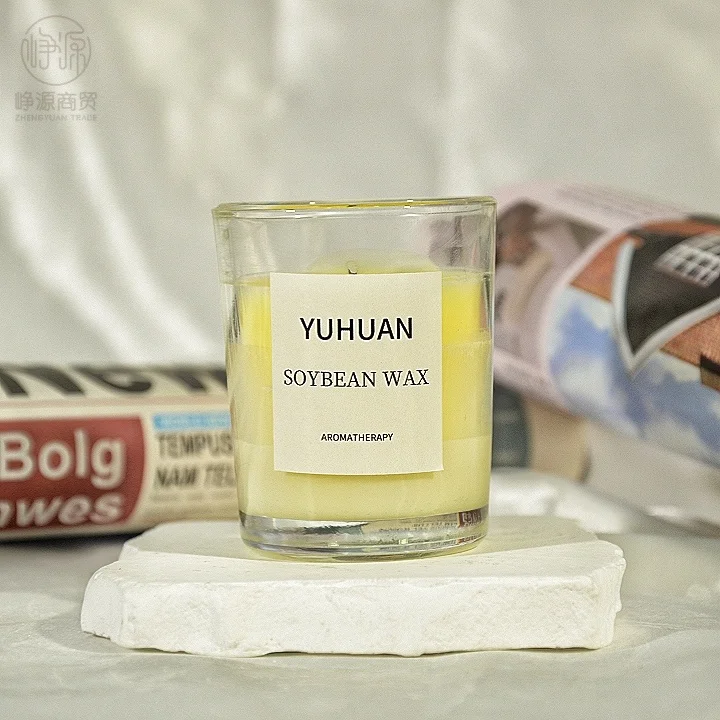 Wholesale 5.5*6.8cm Essential Oils Aromatherapy Candles Home Bedroom Incense Transparent Glass Cup Soy Wax Scented Candles Gifts