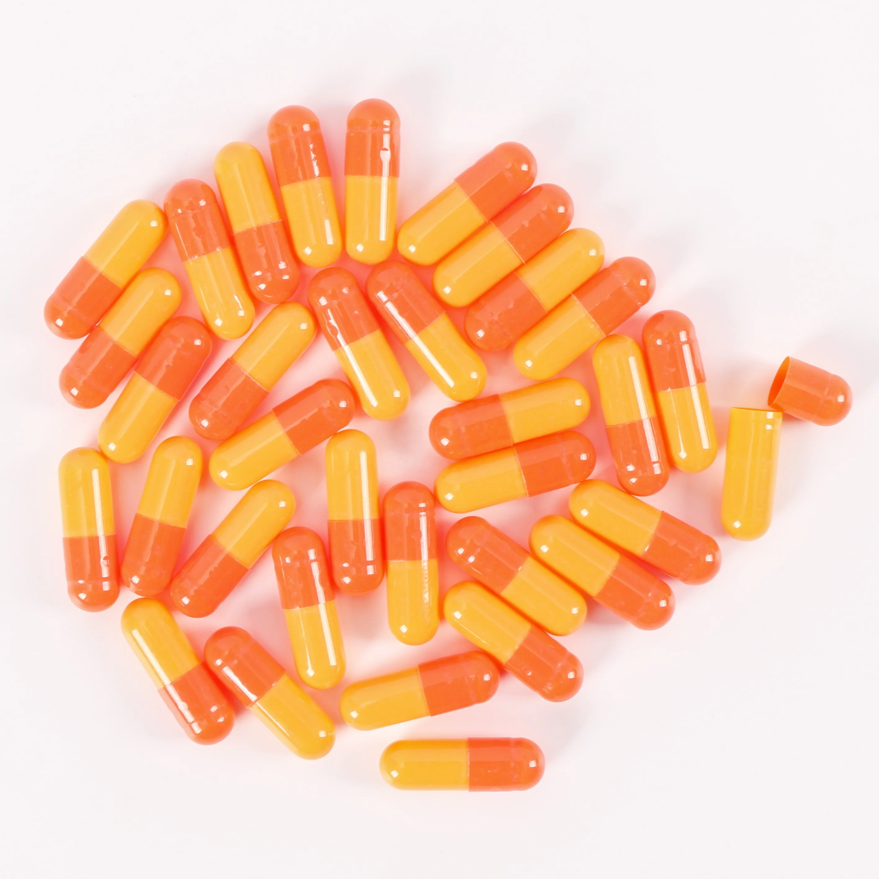 OEM/ODM service empty separated clear gelatin capsules 00 size empty capsules for powder