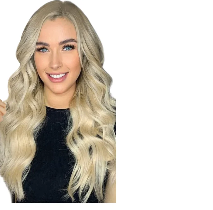 Wire Hair Extensions (Increase 50% Lifespan) Real Human Hair 20 inch 110g Ash Blonde to Golden Blonde Platinum Blonde Remy Hair