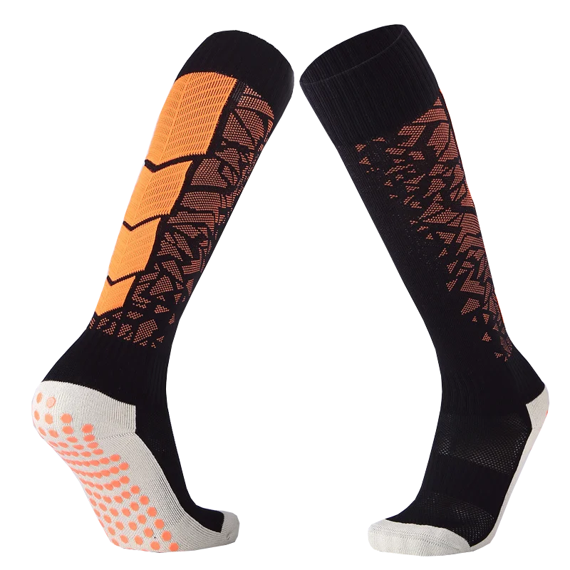 Team sports Antislip grip men long football socks non anti slip crew knee high breathable soccer socks for men