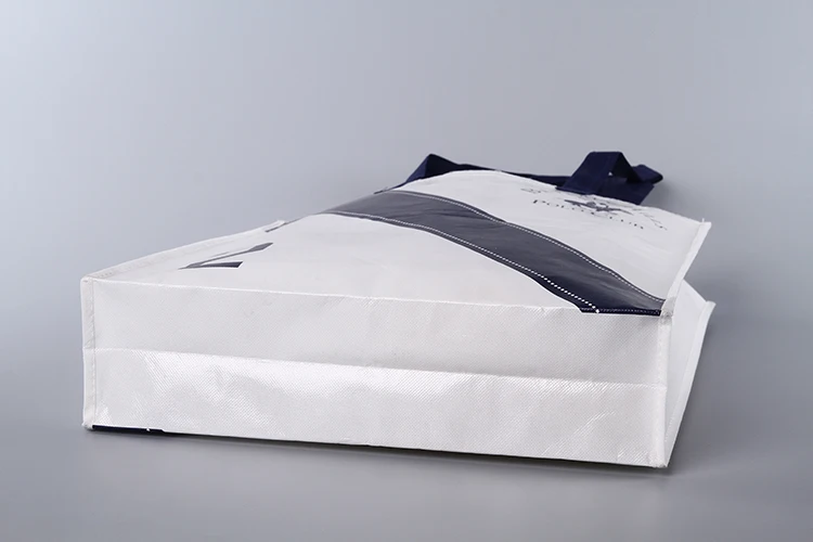 Custom Simple PP Non Woven Full Color Printing Laminated Shopping Advertisement Bag Promotional Outside non woven handles