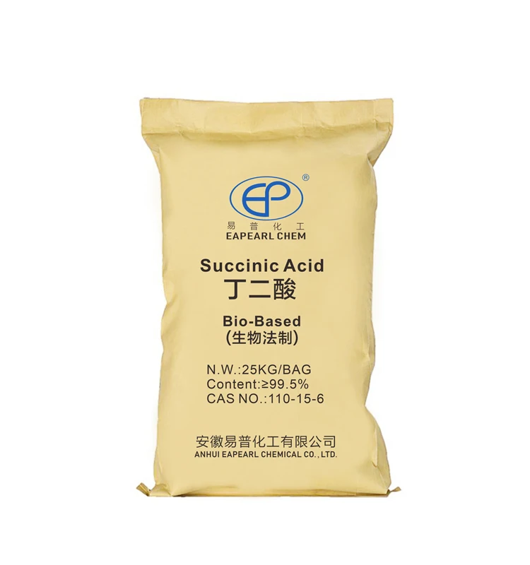 High Quality CAS 110-15-6 Industry Grade White Crystalline Succinic Acid  used for Coating