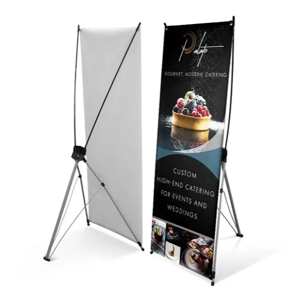 60*160cm 80*180cm custom Size Aluminum/plastic/iron  Horizontal Display X Banner Stand