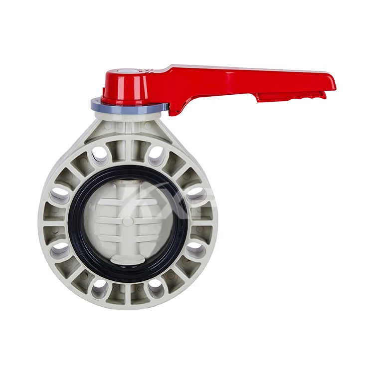 Industrial factory supply PPH 4 6 inch hand lever type manual dn25 to dn150 plastic butterfly valve for cement