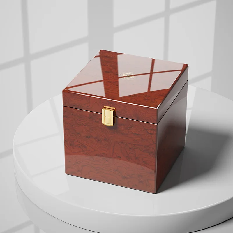 High-End Master Cup Gift Box New Year Piano Paint Design Exclusive Private Brand Packaging for Tea Cups Made of Wood