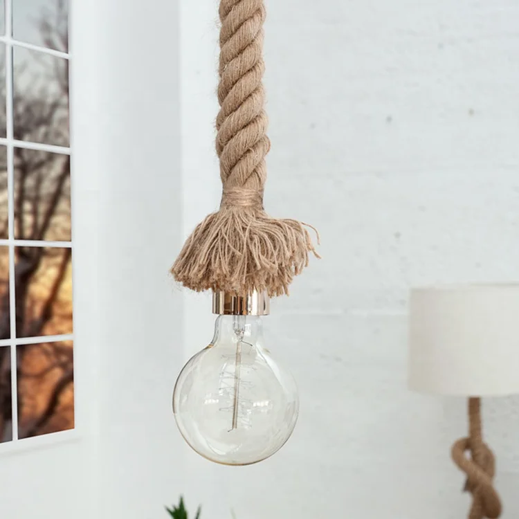 Lights Dining Room Pendant Lights Hemp Rope Nordic Led Linear Chandeliers Pendant Lights Modern For Living Room Bedroom Bar