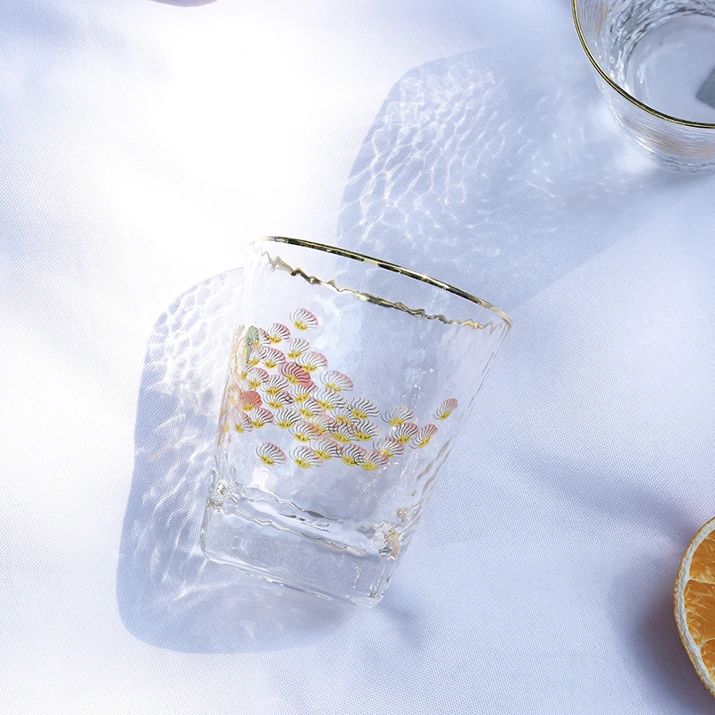 
Superior Quality Gold Rim Drinking Glass cup set Whisky Water Juice Tumbler Glass Cup Set 