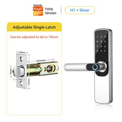 WIFI APP Fingerprint Door Lock with Code Card Key Touch Screen Smart Handle Lock Security Digital Electronic Wooden Door Lock