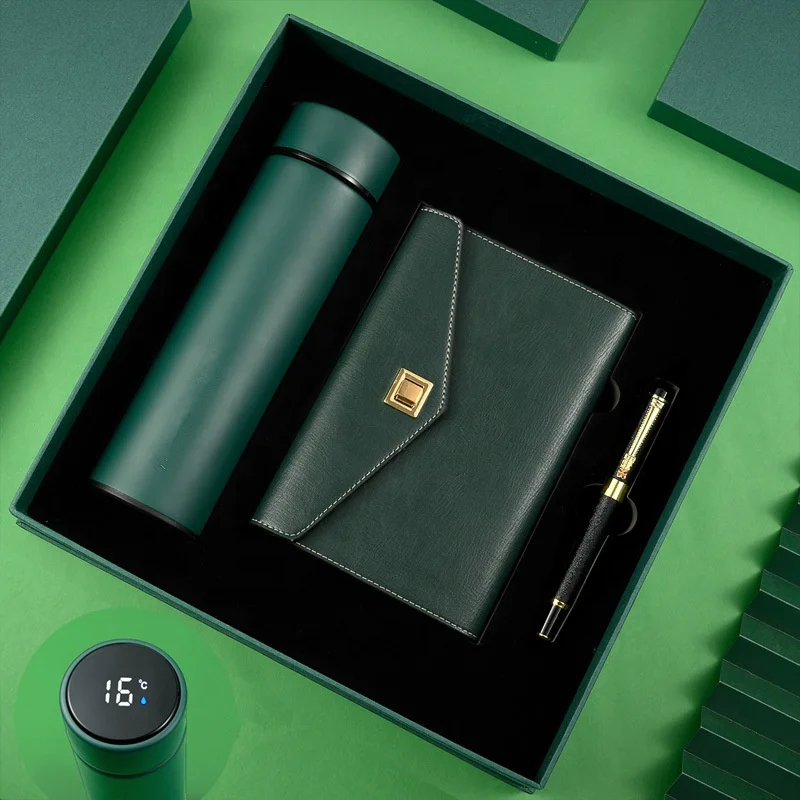 Custom logo business gift A6 notebook with ink pen and thermo cups 2022 Best Corporate gifts sets