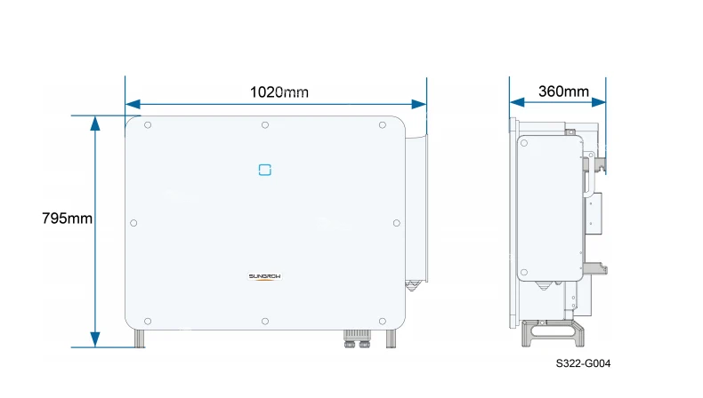 Sungrow SG125CX-P2 Solar Inverter 12 MPPTs with Max. Efficiency 98.5% Multi-MPPT String Inverter for 1000 Vdc System