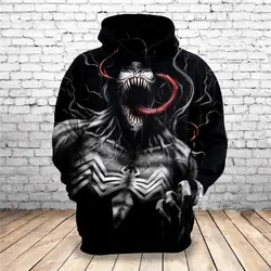 New 3D printing venom jacket ornaments dolls office car Custom printing venom Leisure sports hoodie ornaments
