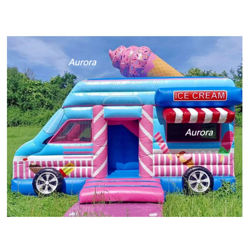 Ice Cream Cart Booth Inflatable Booth bouncer portable food Cotton candy inflatable advertising vehicle