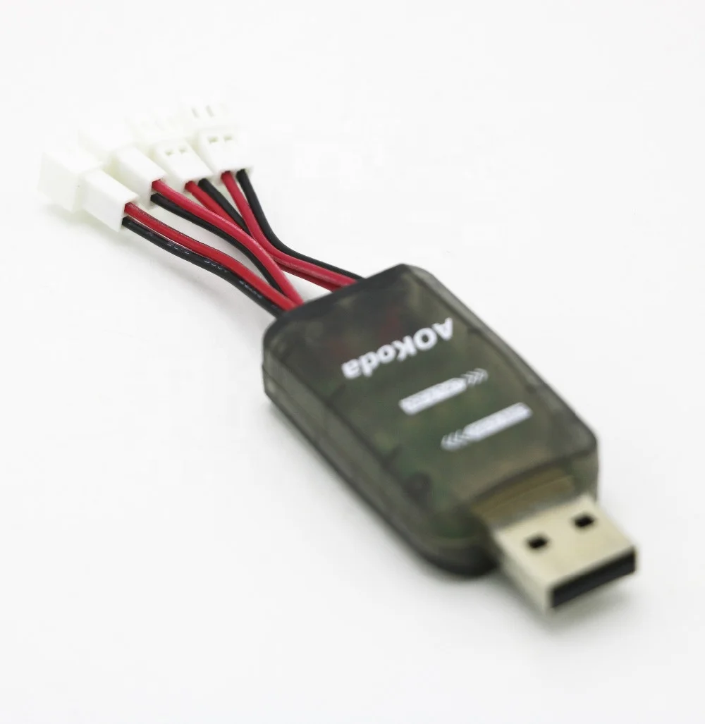 Aokoda CX405 4CH Micro USB Battery Charger for 1S Lipo Lihv High Quality RC Helicopter