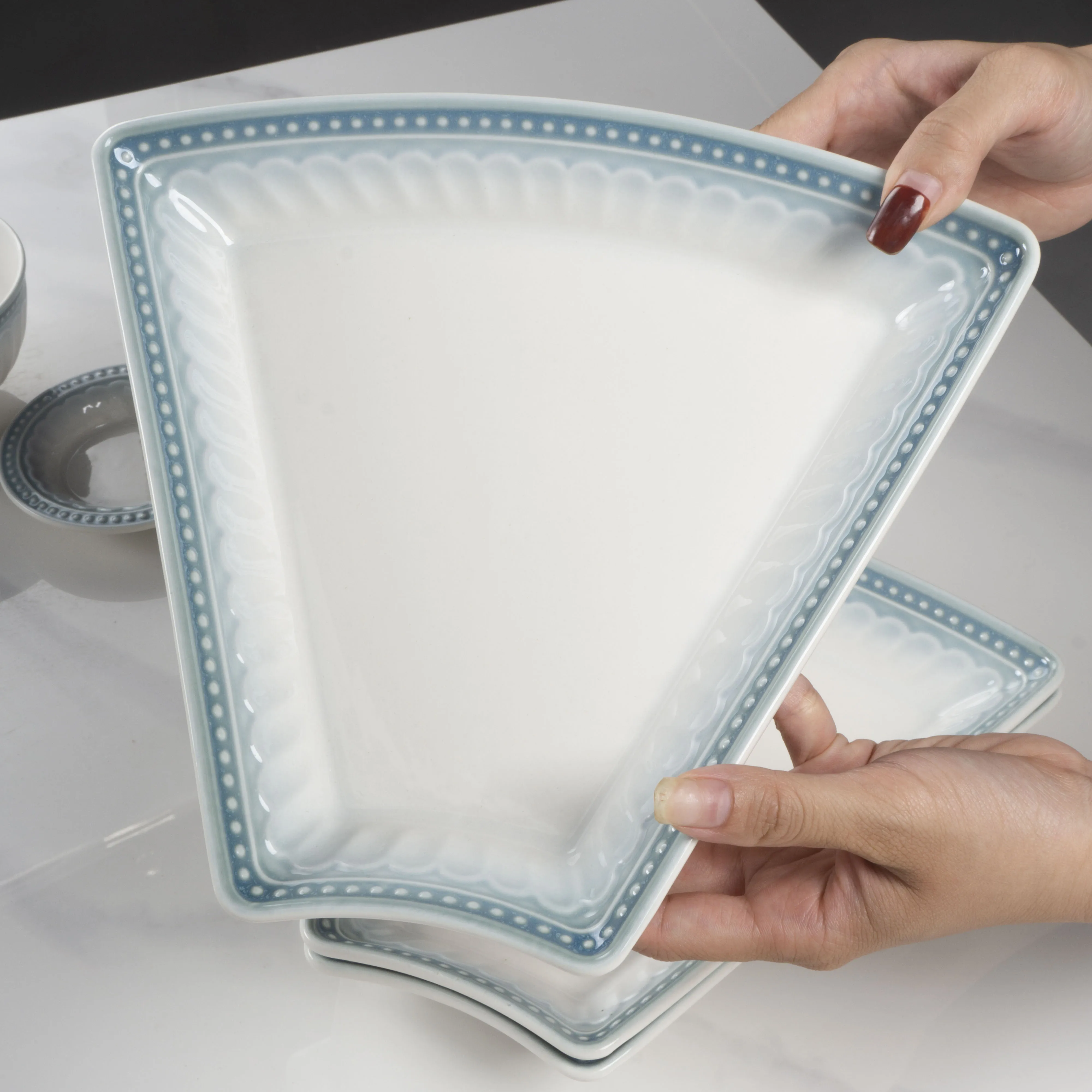 Bohemian Ceramic Gift Box Send gift set colorful cheap color box packaging Modern Style Ceramics Bowl pieces set