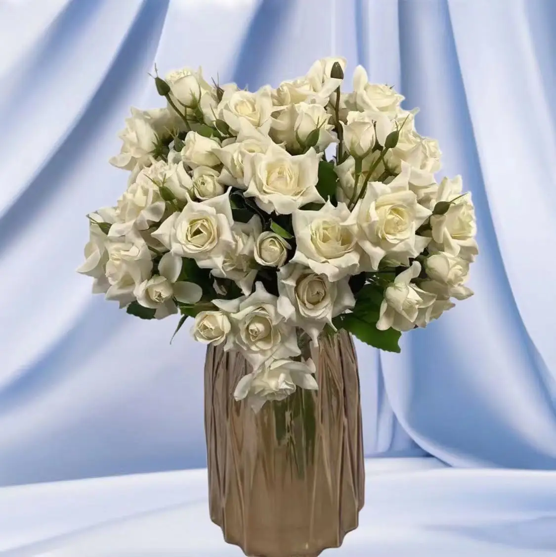 Curling European Canvas Artificial Rose Simulation Bouquet Wedding Ceiling Decorative Fake Flower