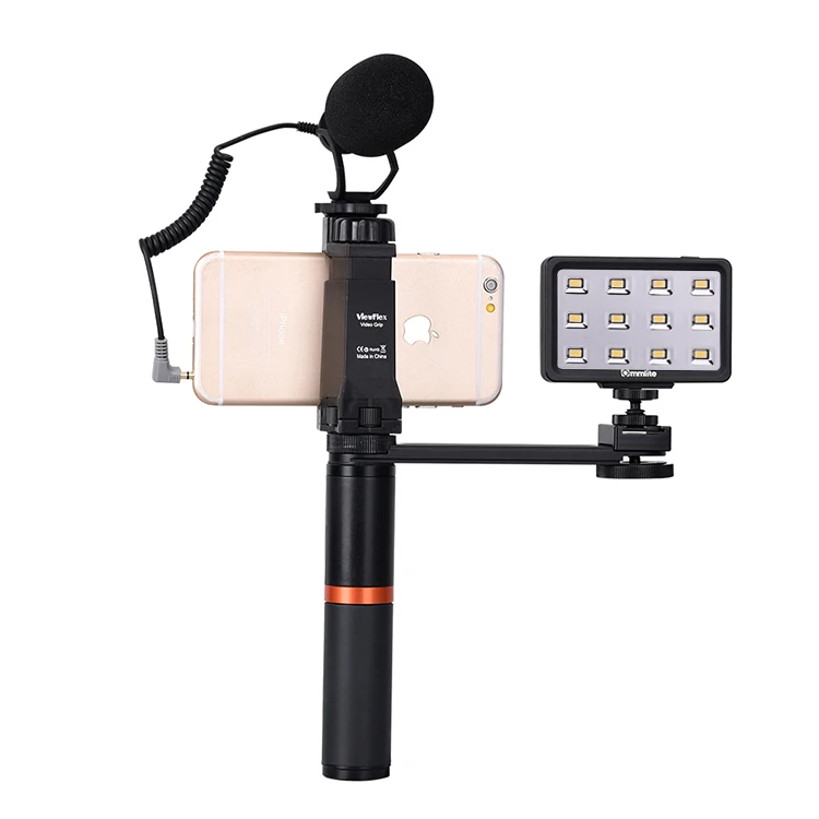 Factory Price VF-H6 Movie Youtube Use Smartphone Stabilizer with Video Led Light and Microphone