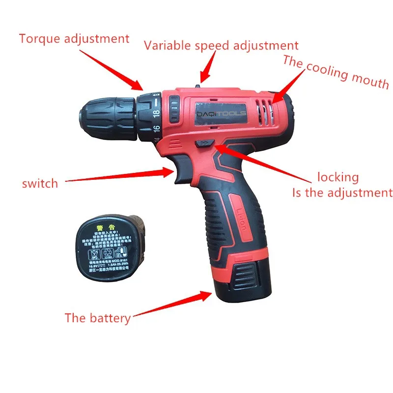 Over-current protection cordless drill power screw drivers