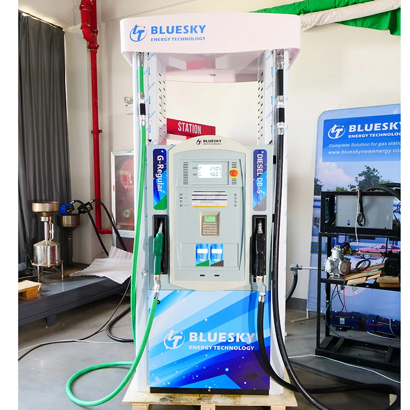 High Quality petrol fuel dispenser with four automatic nozzle gun filling station gas station