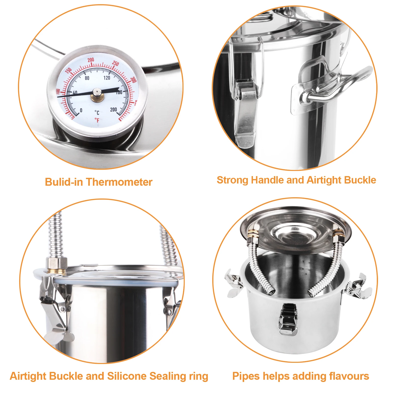 multi-function 5Gal Home Use Moonshine Still Brewing Stainless Steel Beer Keg Alcohol Distiller