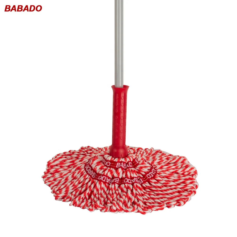 Household home floor cleaning microfiber yarn twist mop with coating iron metal handle