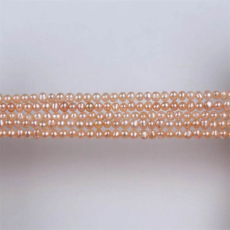 Zhuji Natural 4-5mm White Pink Purple Potato Freshwater Pearls Beads Strands