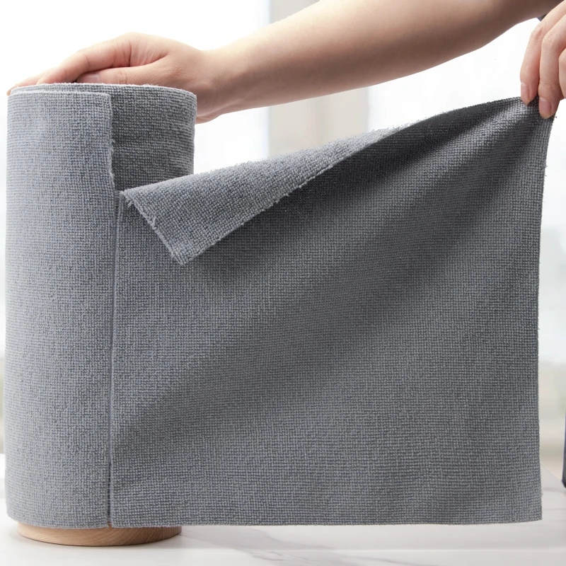 Custom Tear Away Microfiber Cleaning Cloth Rolls Car Kitchen Strong Absorbent Reusable Microfiber Towel Rolls