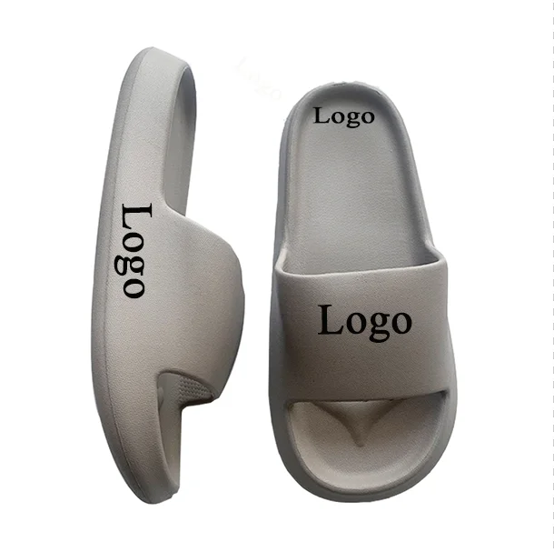 Hot Selling Custom French Durable Sole Grey Color EVA Slide Asian Style Oem Logo Women Slide  EVA Slide Slippers