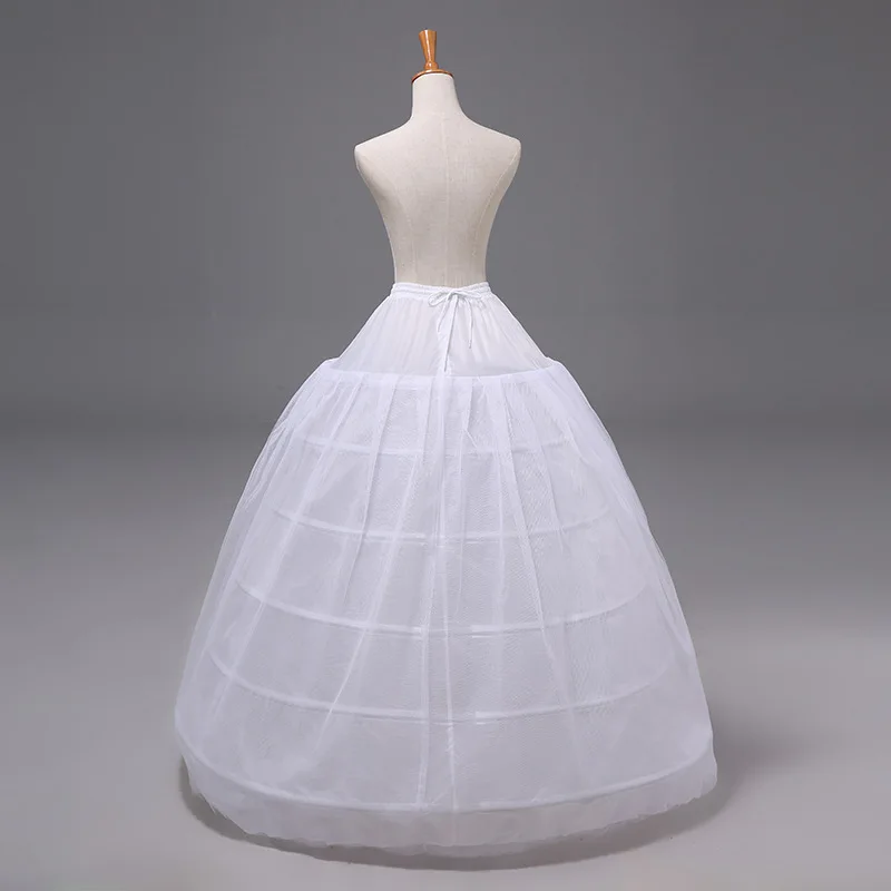 White 6 Hoops Petticoat Crinoline Slip Underskirt For Wedding Dress Bridal Gown In Stock