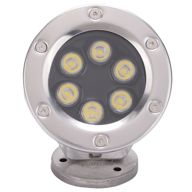 Landscape IP68 Waterproof Stainless Steel Housing Underwater 6W RGB Warm White LED Fountain Spot Light
