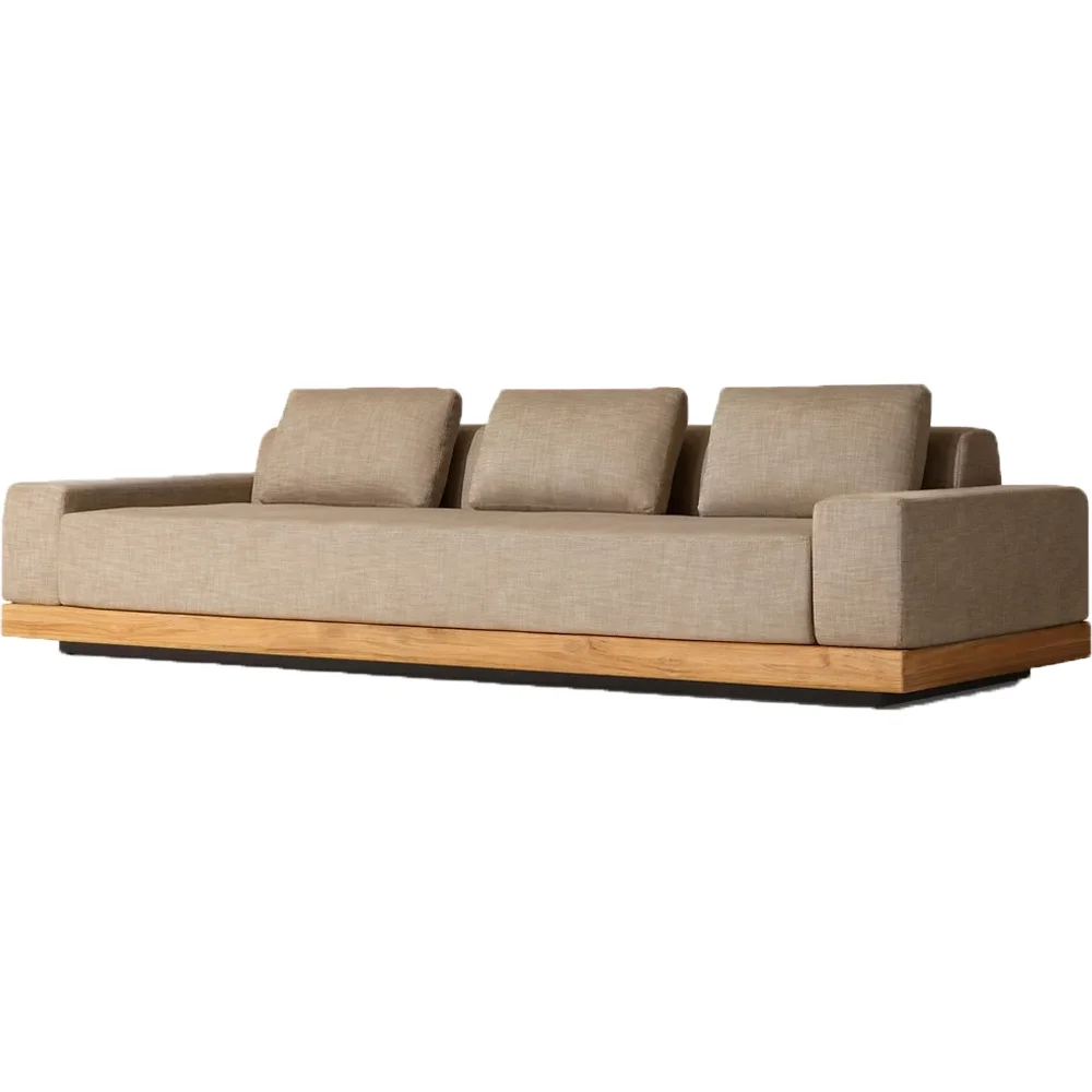 Contemporary Light Luxury Minimalist Style High Class Teak Wood Sofa Set Outdoor Garden Furniture With High density sponge