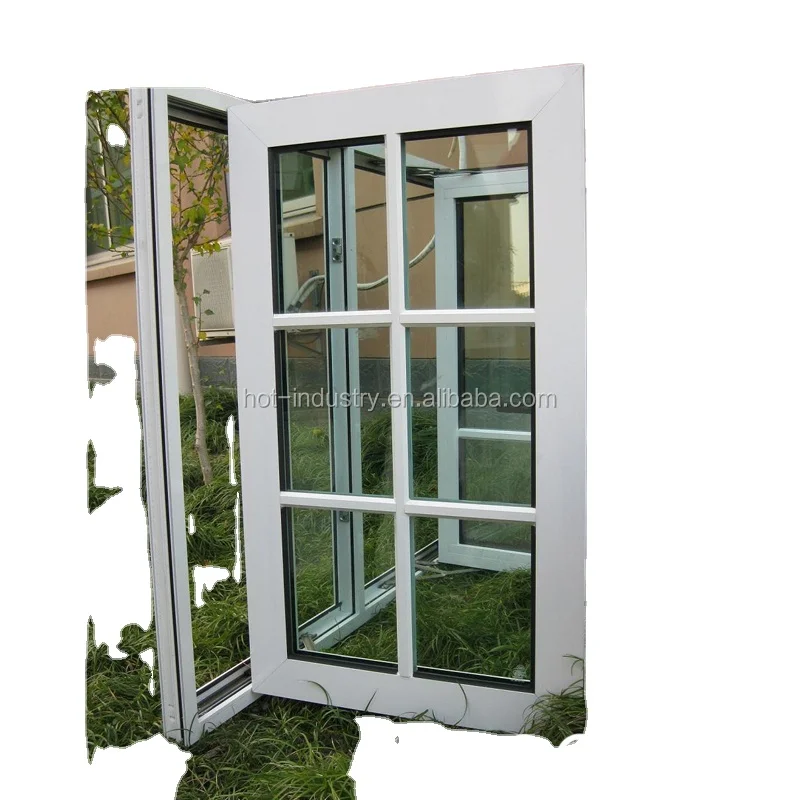 UPVC plastic tilt and turn window large glass window double glass