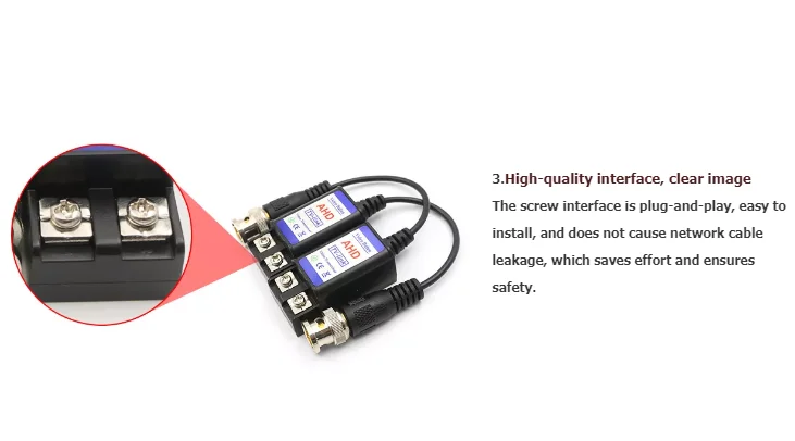 1080p 5mp CVI TVI AHD CVBS HD passive single channel video balun with CE FCC ROHS 2 years warranty for CCTV cam accessories