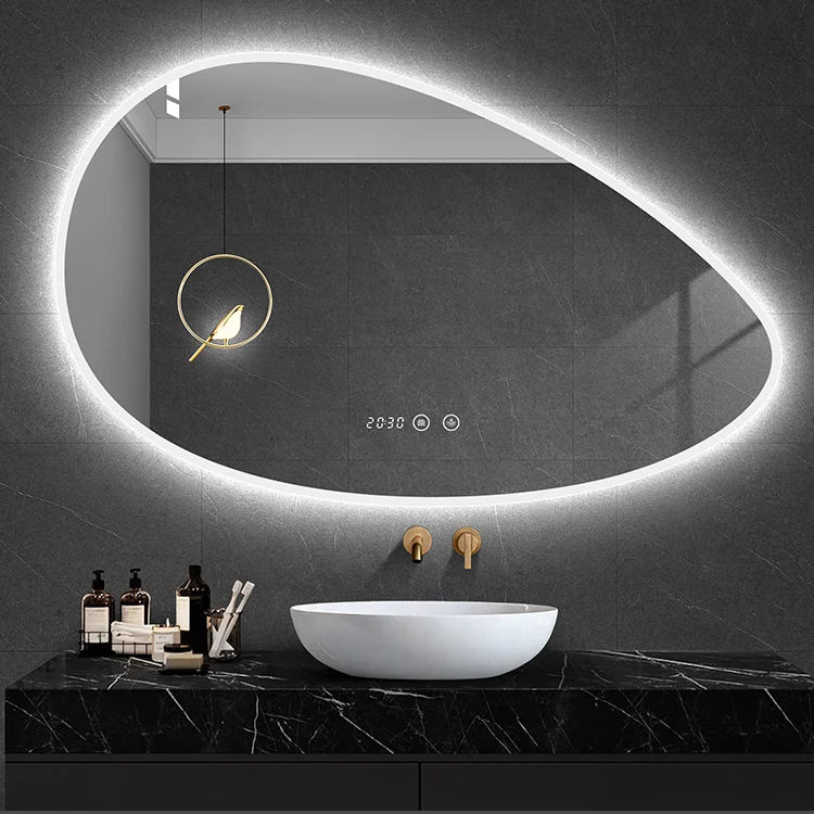 Irregular Styling Wall Make up LED Home Glass Bathroom Smart Mirror Silver Mirror