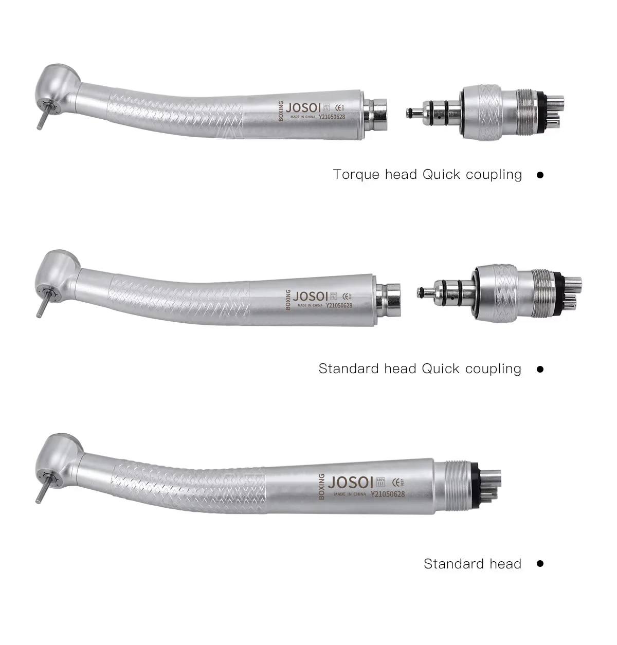 China Manufacturer Dental High Speed Air Turbine Handpiece Push Button 4 Holes Dental Turbine  with Quick Connector