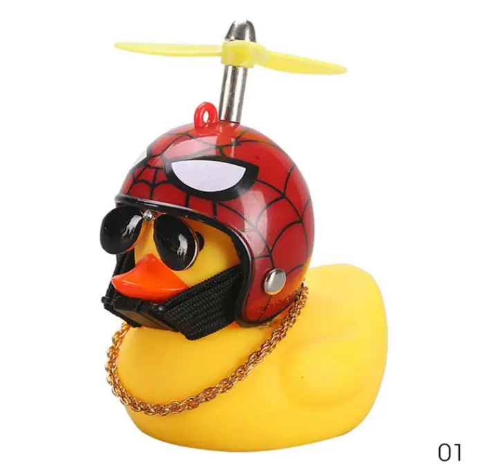 Kid Gift Cartoon Helmet Glasses Necklace Helmet Little Yellow Duck Center Console Rearview Mirror Decorative Ornaments