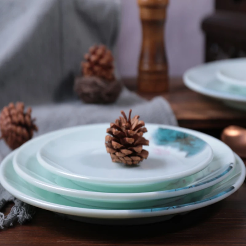  Wholesale Chinese Plastic Melamine Dinnerware Dinner Plate Sets Plated Tableware Lotus