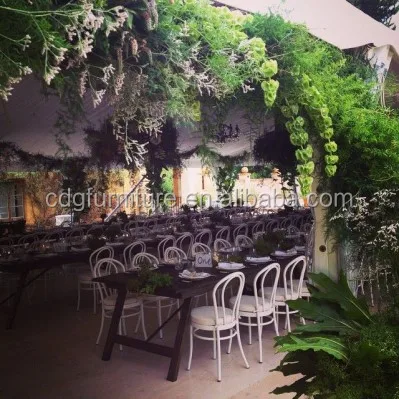 Wholesale Timber Thonet Rental Event Vienna Side Chairs Wrought Iron Black Banquet Party Stacking Chavari Chairs Wedding