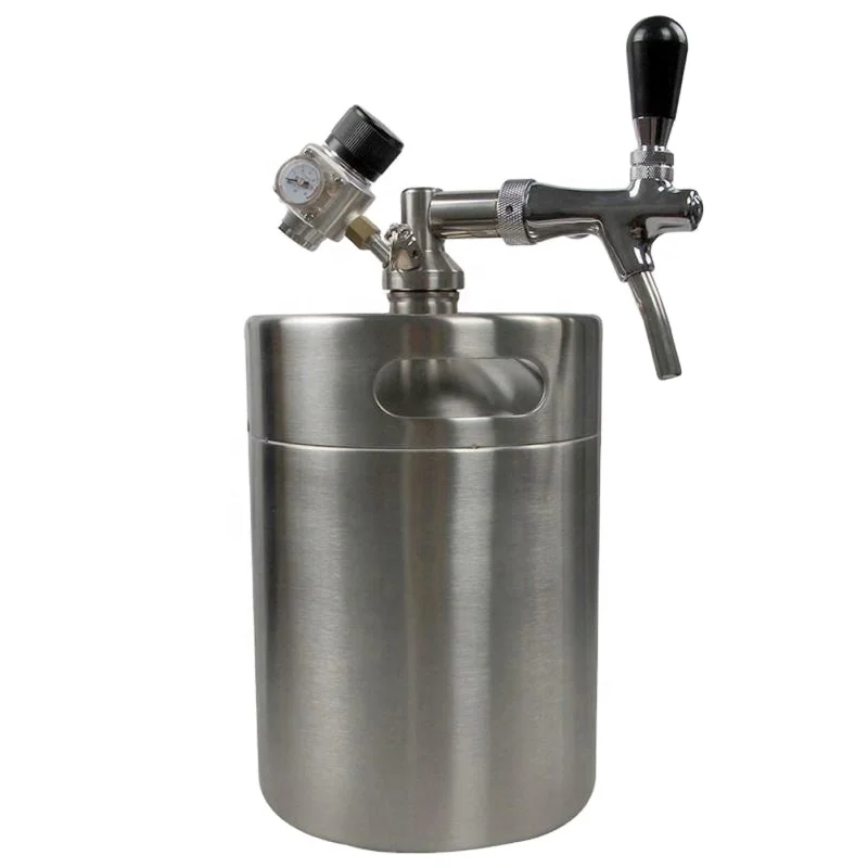 Wholesale CE Approved 5l Small Stainless Steel Mini Inox Beer Keg Growler 5l With Tap