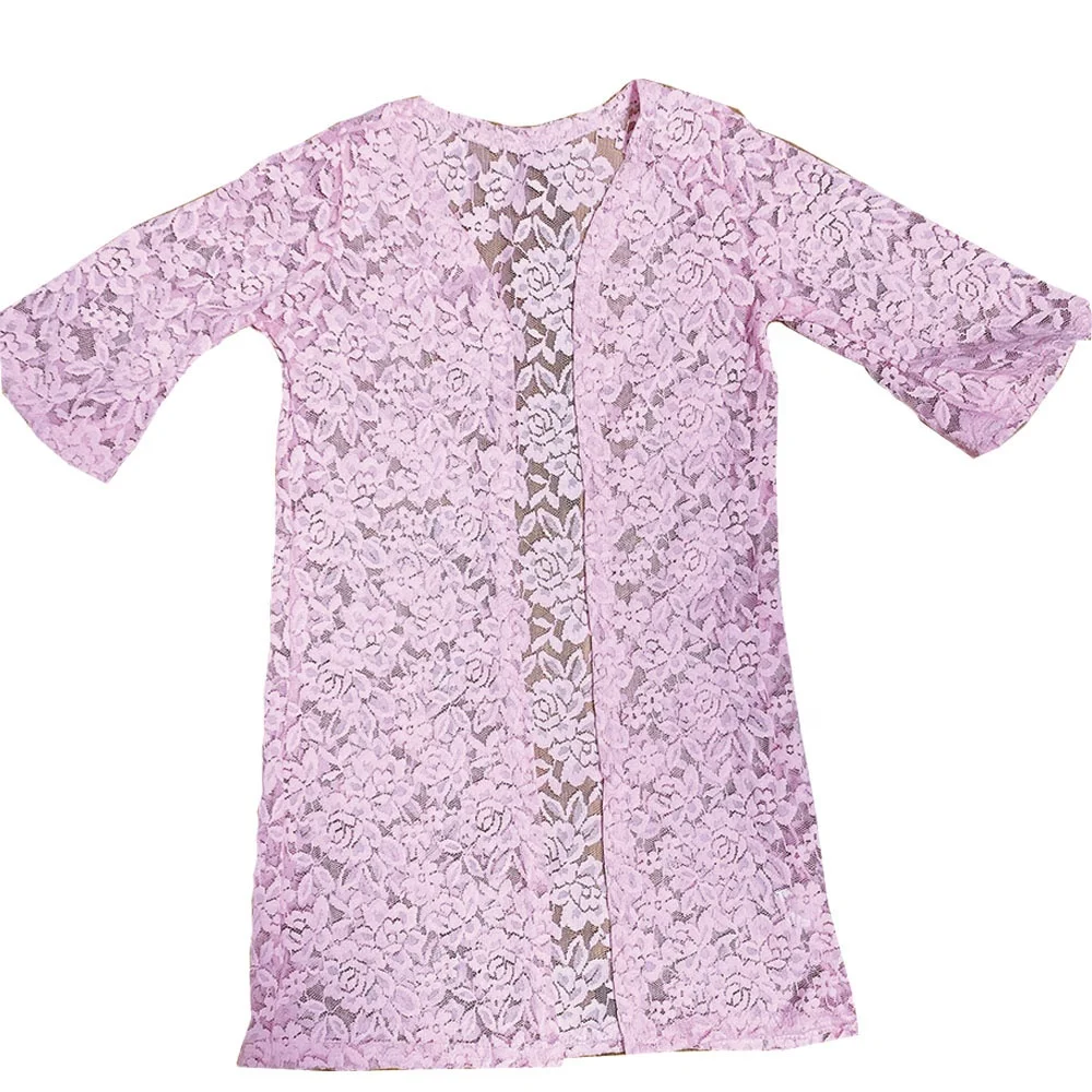 
Mommy and Me Mother and Baby Girls matching outfifts super soft stretchy bell sleeve long lace knit duster kimono cardigan 