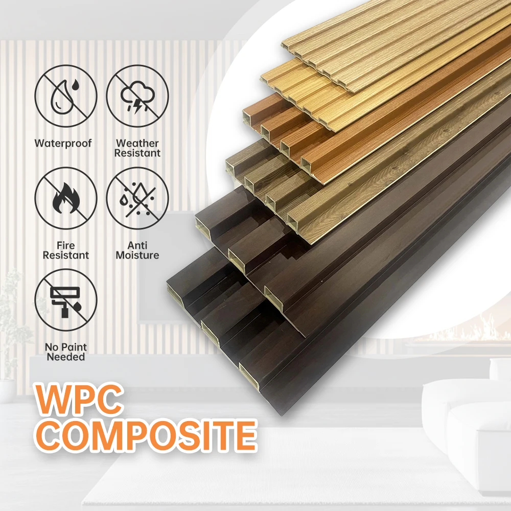 Best Selling Custom Pattern WPC Cladding Wall Panel Fluted Wall Panel for Indoor Decoration
