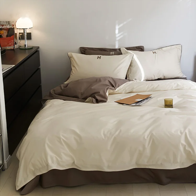 Luxury Wholesale 300 Thread Count Percale Twin Queen King Size Bed Linen Sheet Set 100% Organic Cotton Bedding Set