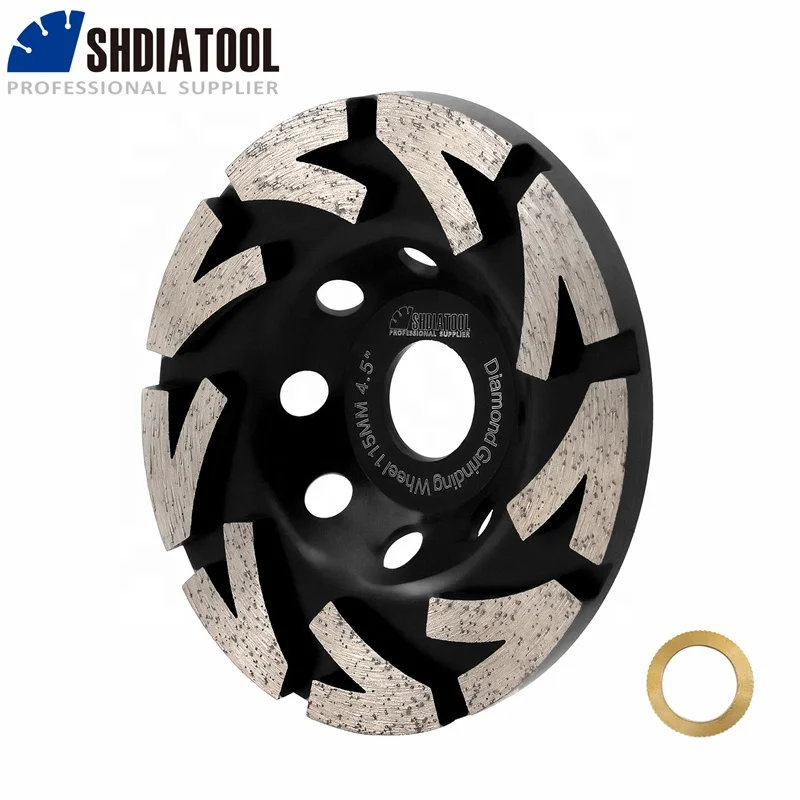SHDIATOOL 115mm Diamond Concrete Grinding Cup Wheel OEM Supported Angle Grinder Polishing Disc